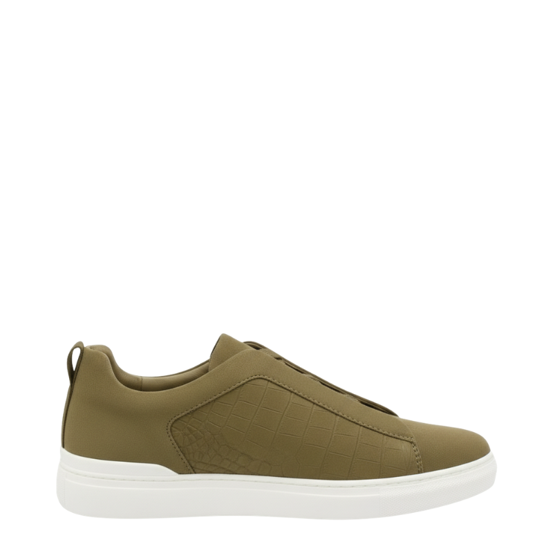Croc Panel Minimalist Lace Sneakers