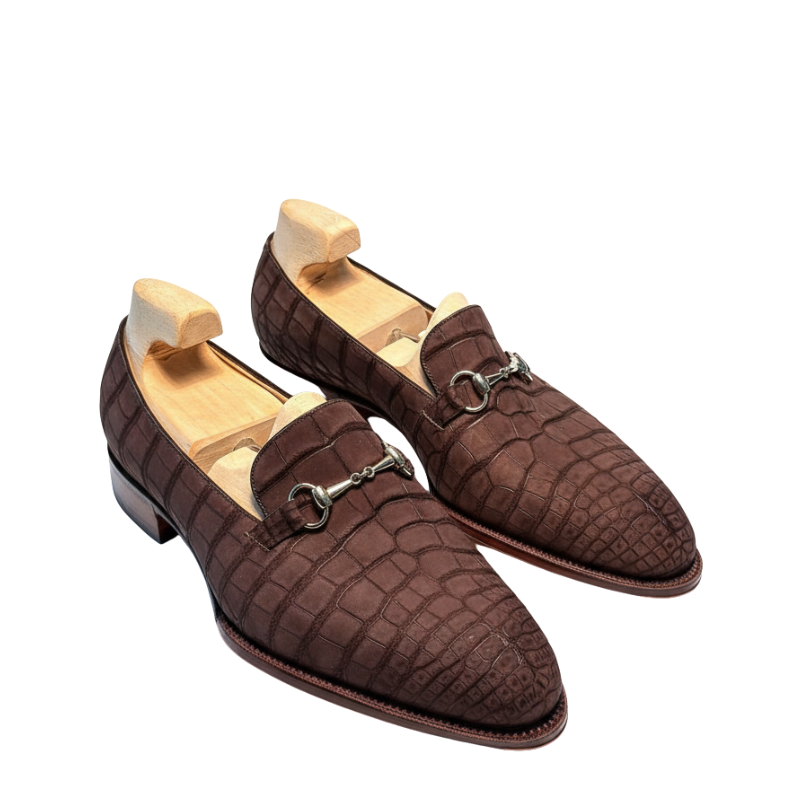 Croc Texture Iconic Horsebit Loafers