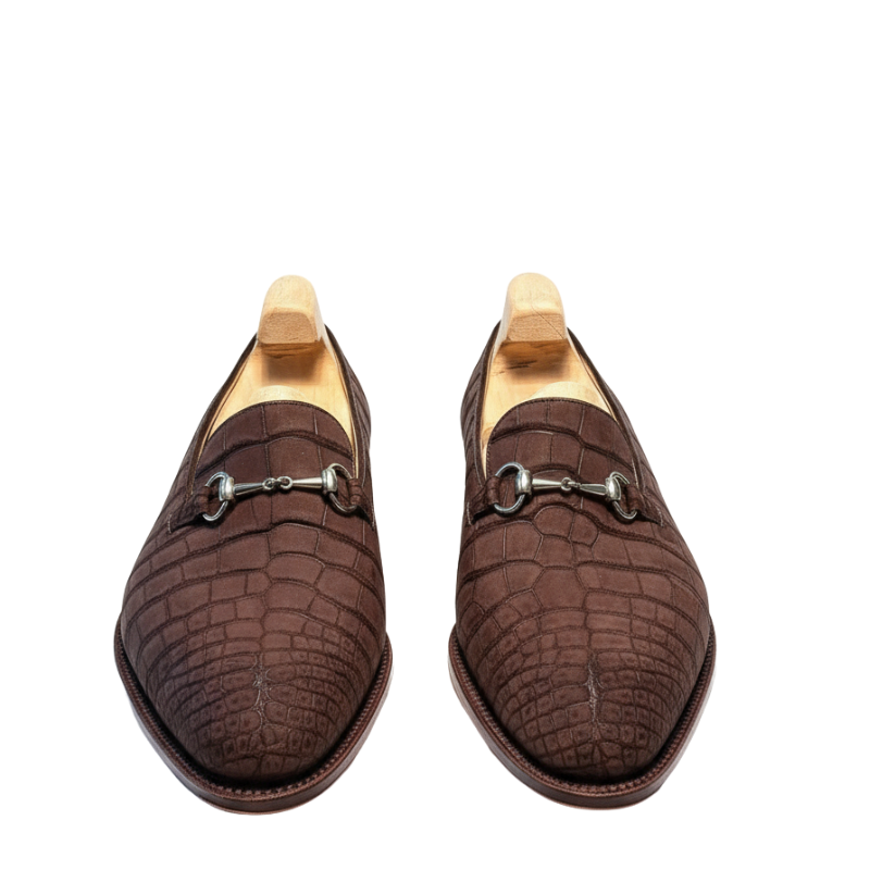 Croc Texture Iconic Horsebit Loafers