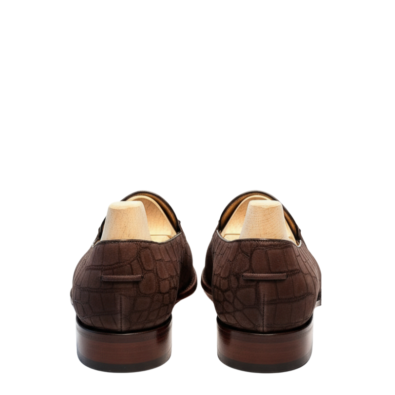 Croc-Texture Iconic Horsebit Loafers