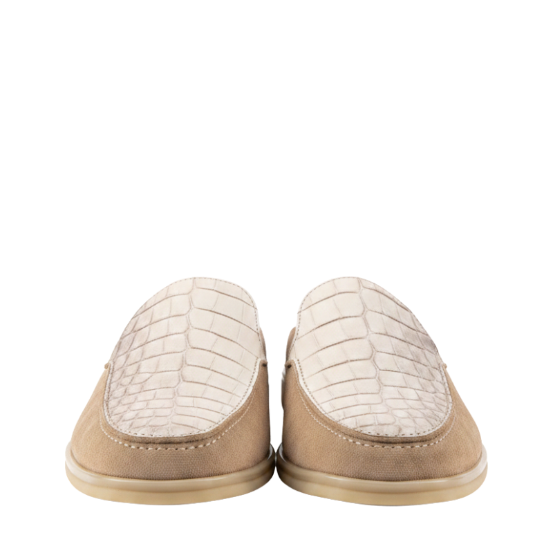 Croc Texture Italian Style Comfort Mule