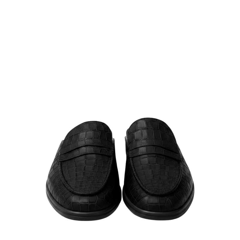Crocodile Embossed Luxury Mule