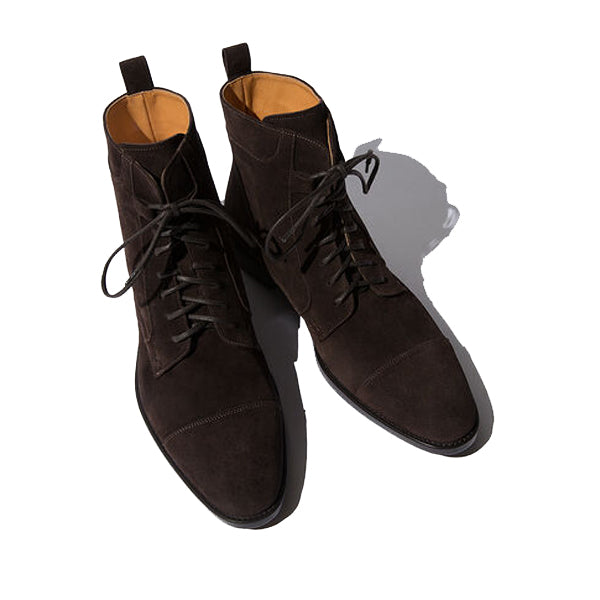 Derby Color Suede Leather High Ankle Boots