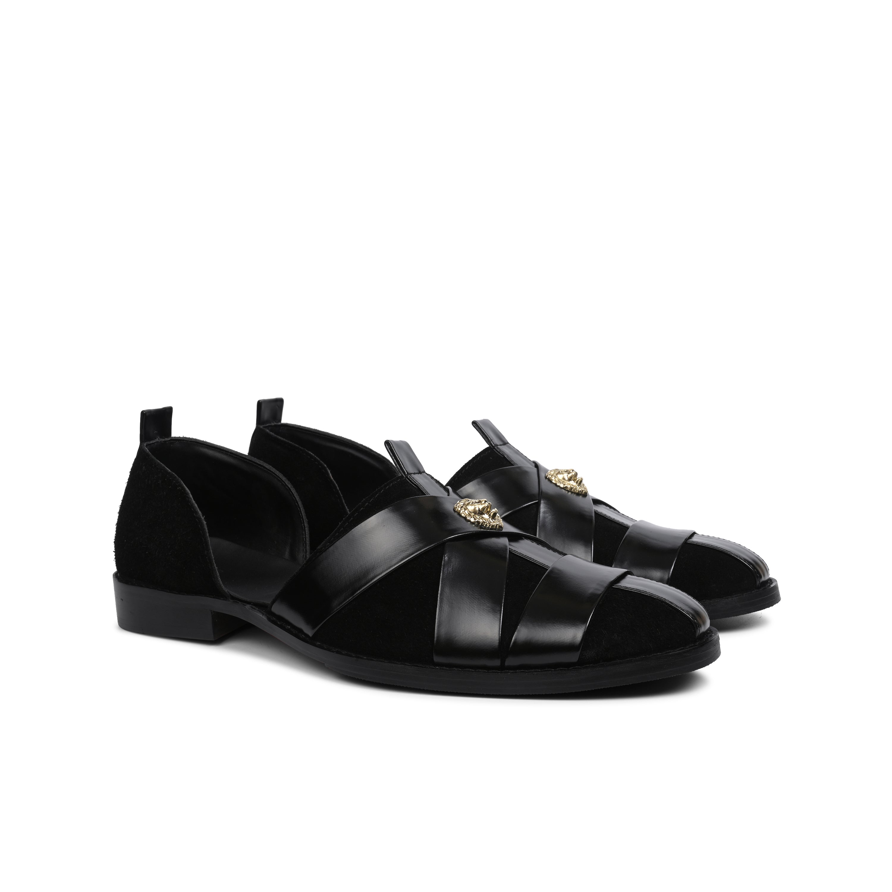Suede X Leather Loafers