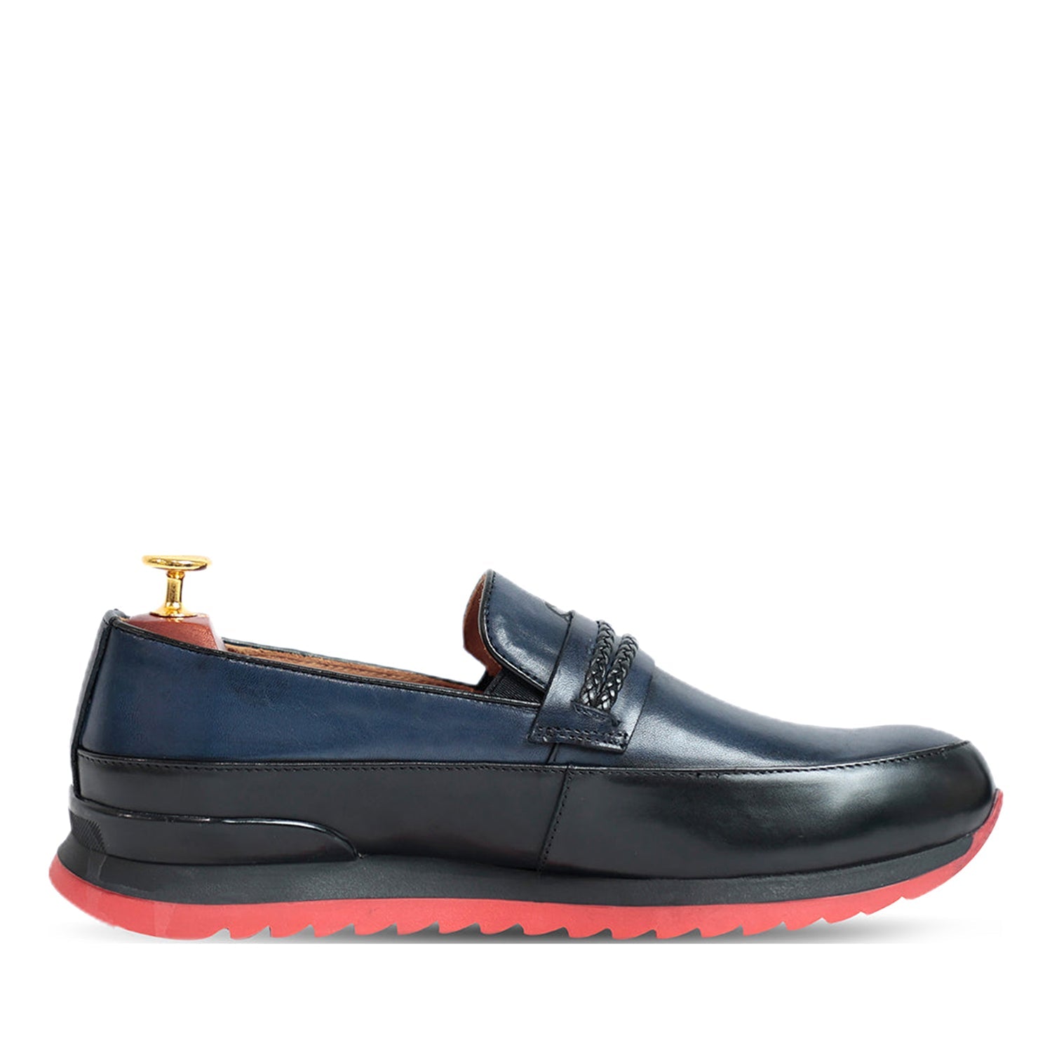 Blue Calf Leather Sneakers