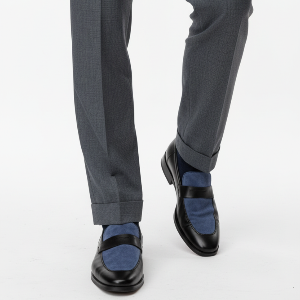 Dual-Tone Italian Luxe Panel Loafers