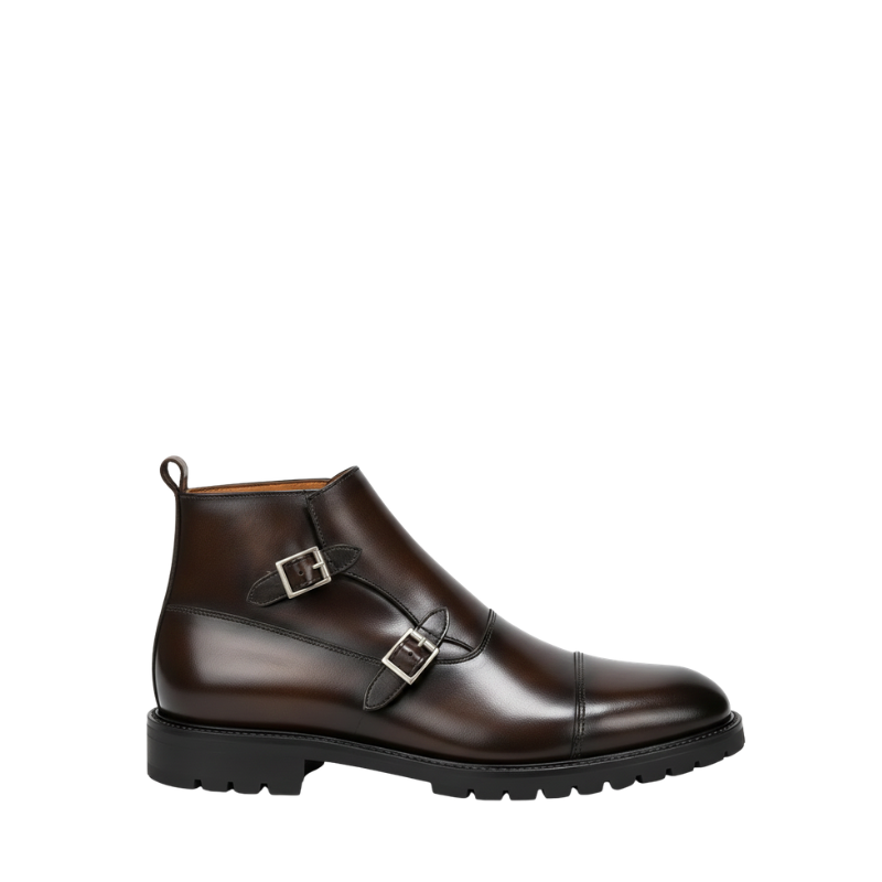 Dual Buckle Classic Monk Boots