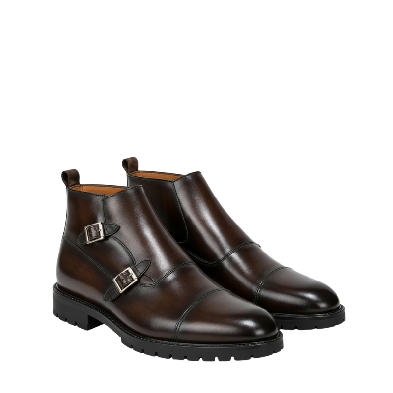 Dual Buckle Classic Monk Boots
