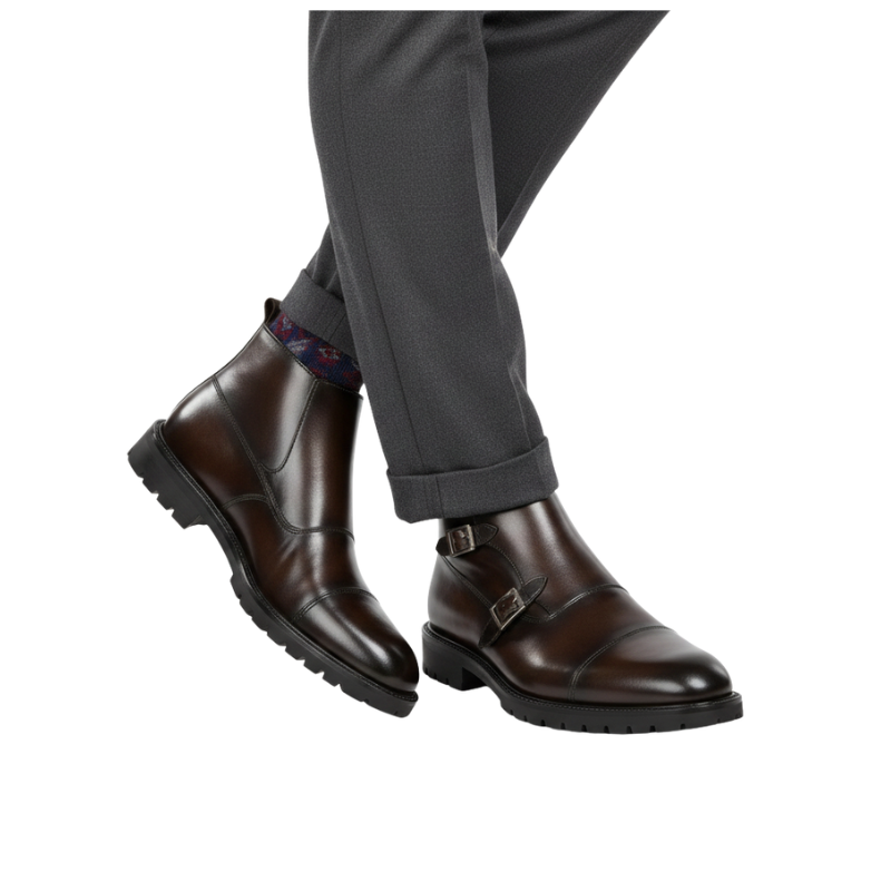 Dual Buckle Classic Monk Boots
