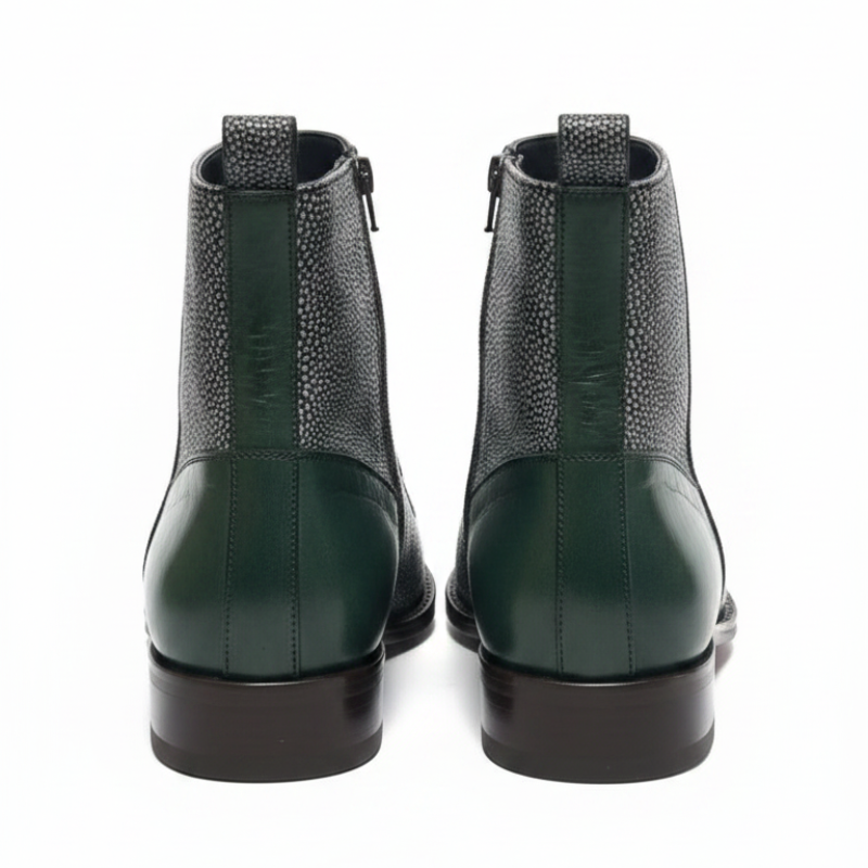 Dual Essence Italian Serpentine Elegance Leather Boots