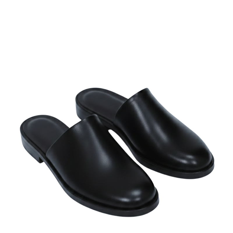 Ebon Luxe Italian Mule Silhouette