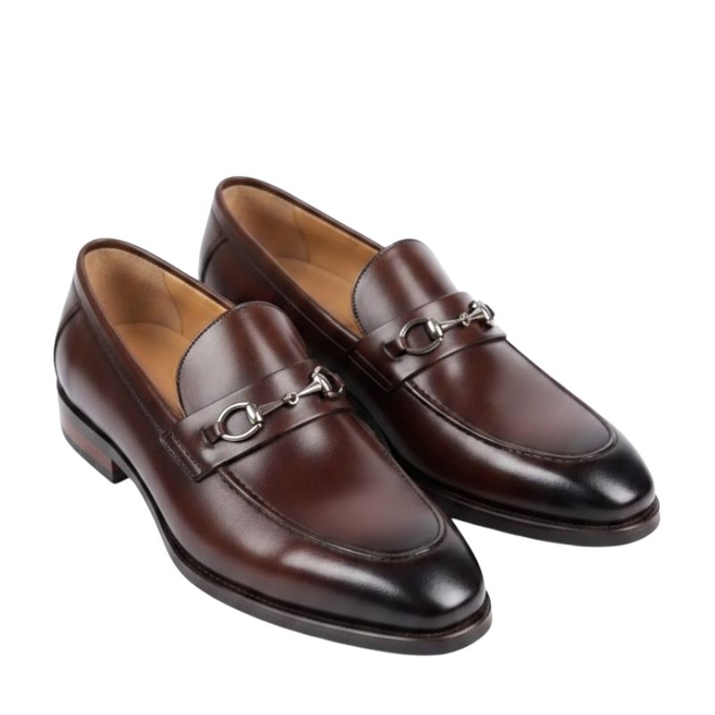 Elegant Craft Leather Horsebit Loafers