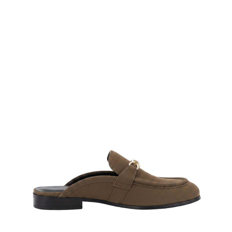 Elite Luxury Suede Horsebit Comfort Mule