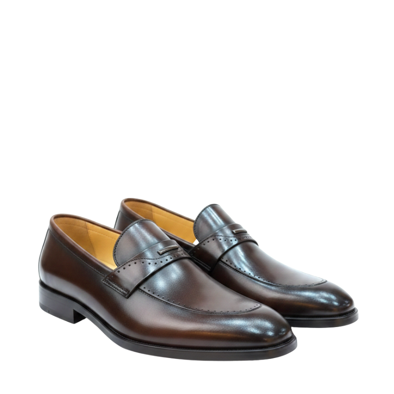 Engraved Heritage Leather Penny Loafers