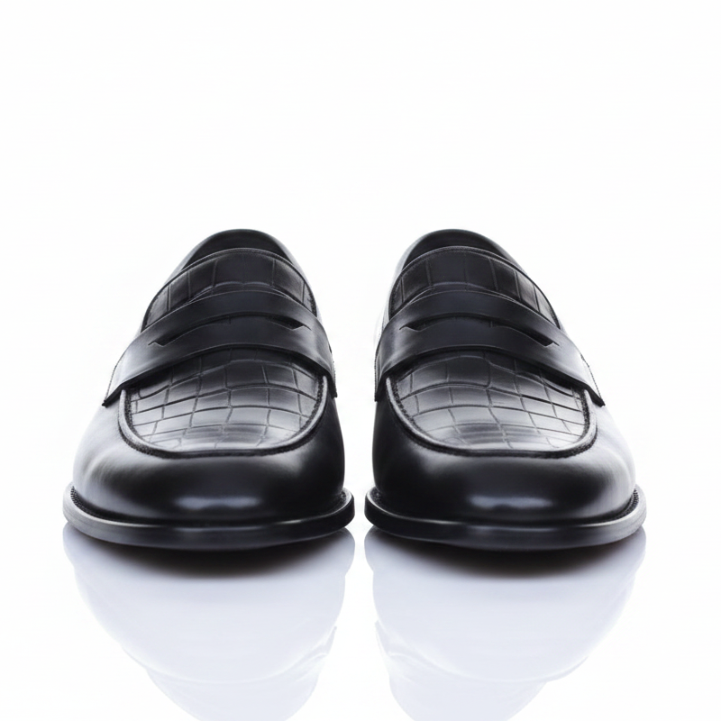 Eternal Dynasty Croco Leather Penny Loafers