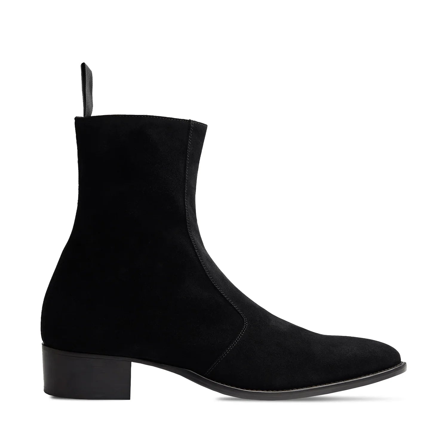 Side Zip Boot - Camel Suede Leather