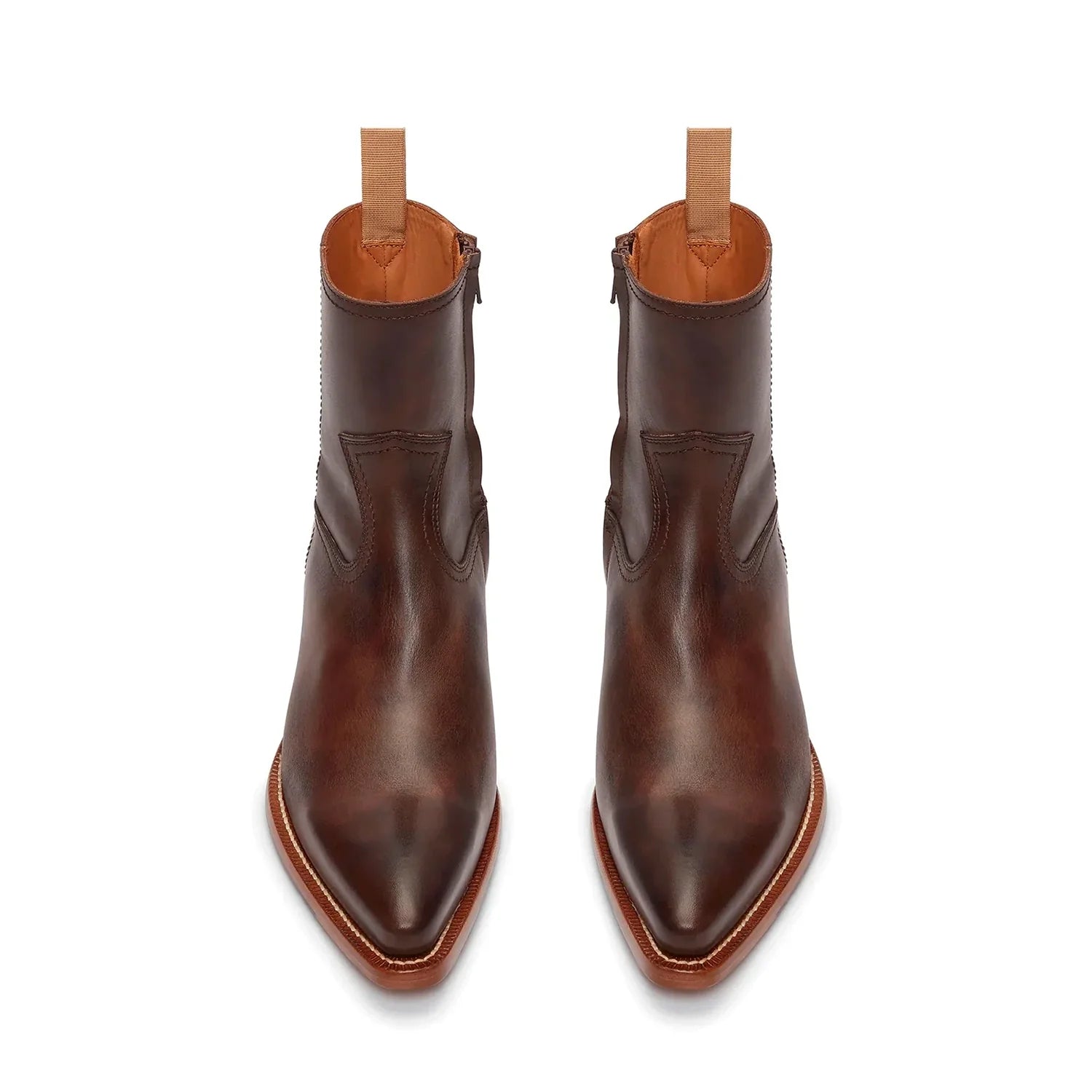 Side Zip Western Boot - Hand-Dyed Leather