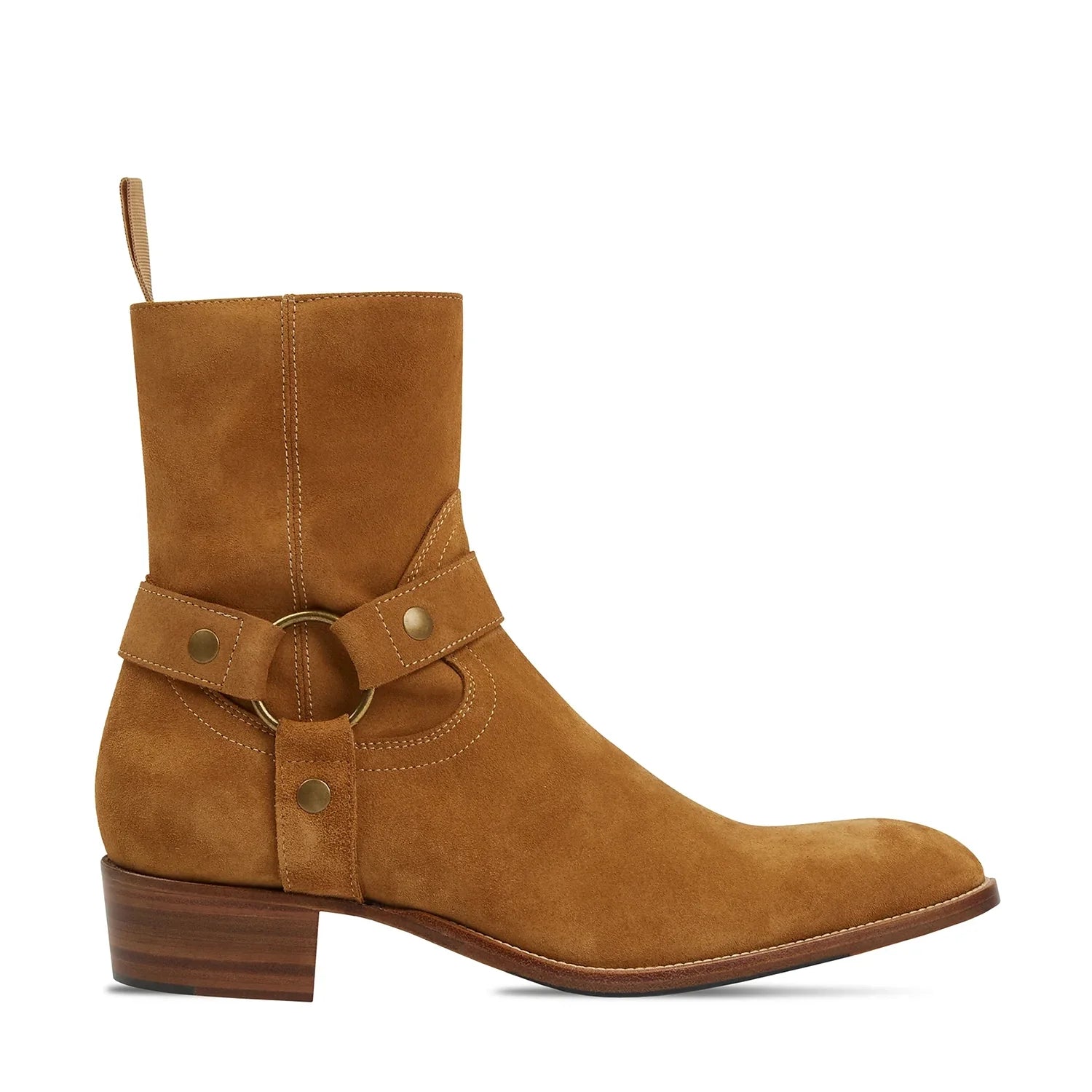 Harness Zip Boot Ochre Suede Leather
