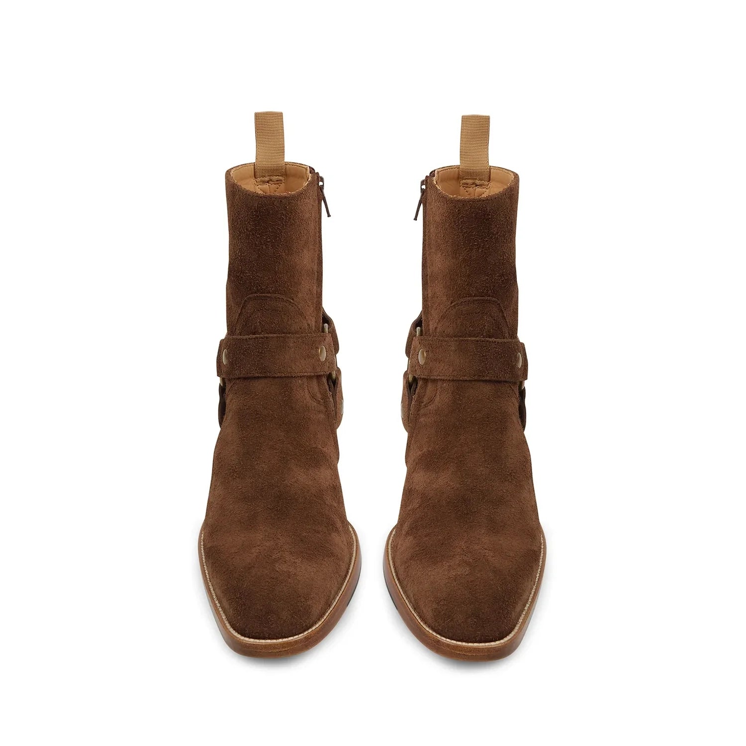 Harness Zip Boot - Ochre Suede Leather