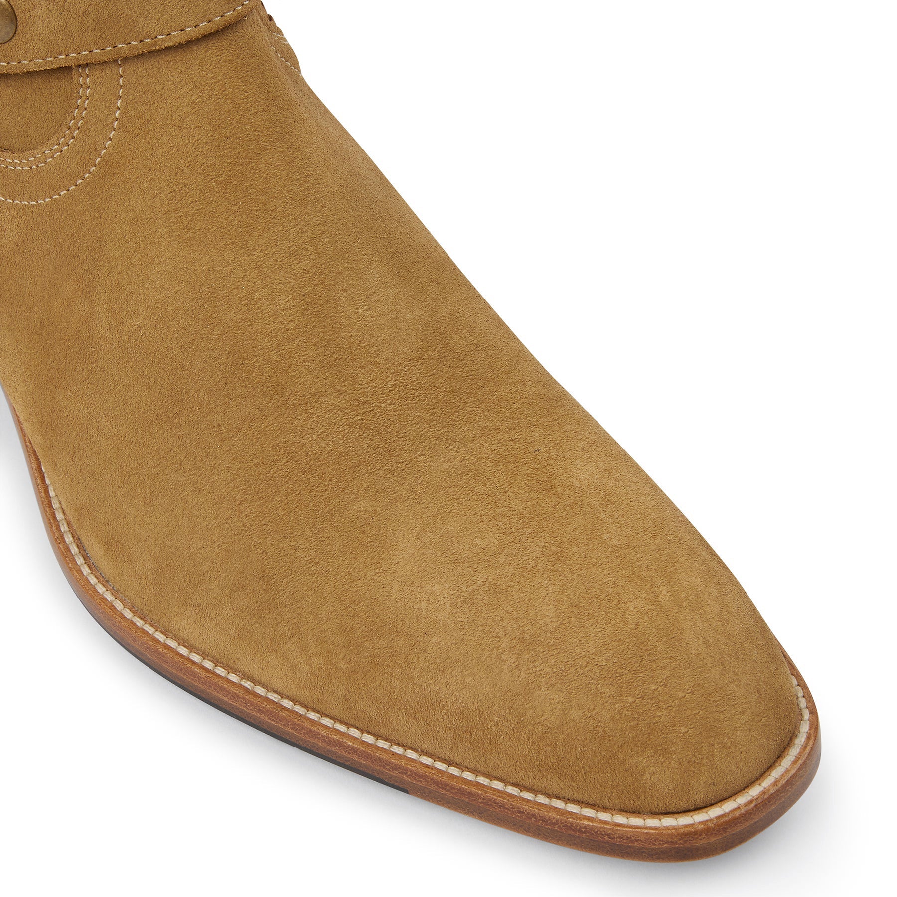 Harness Zip Boot - Ochre Suede Leather