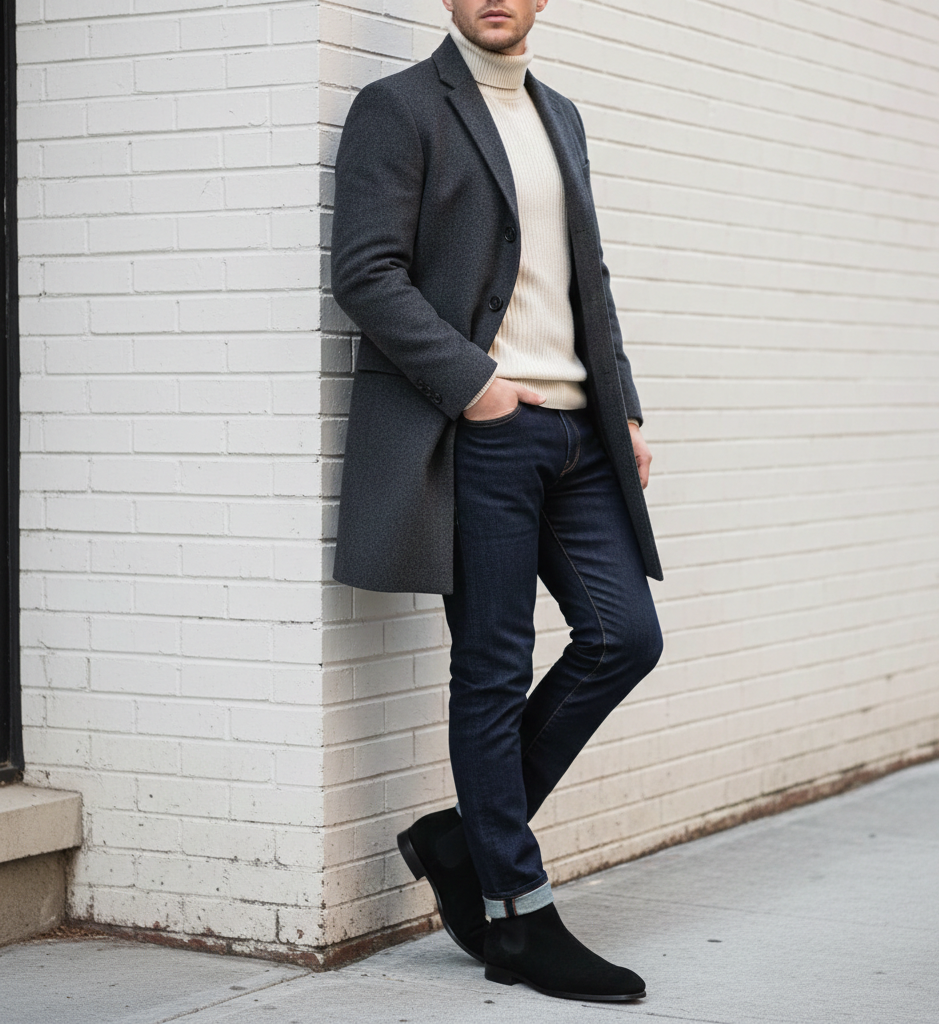 Coal Single Collar Chelsea Boots