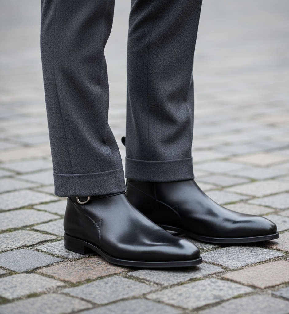 Dante Chelsea Black Leather Boots