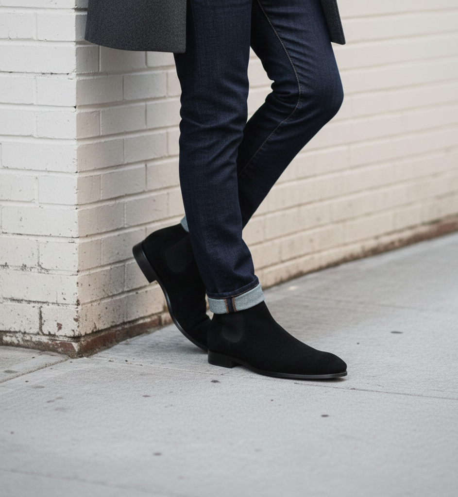 Coal Single Collar Chelsea Boots