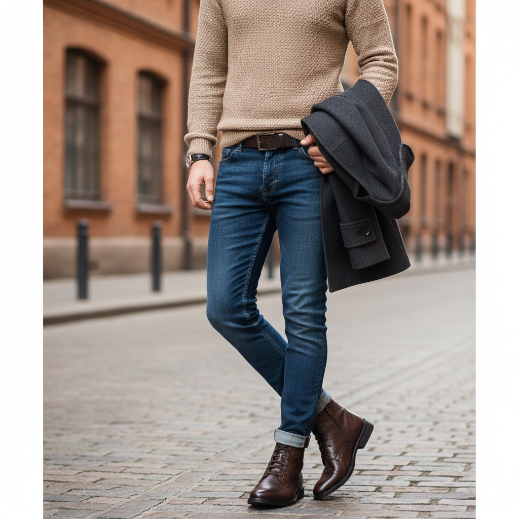 Men Lace-Up Leather Casual High Ankle Boot