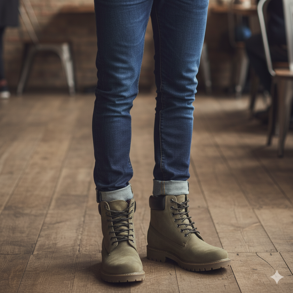 Urban Leather Lace-Up High Ankle Boot