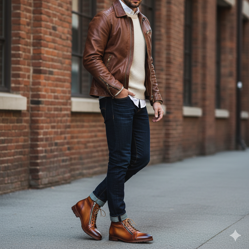 Men Custom Handmade Leather Side Zipper Ankle Boot