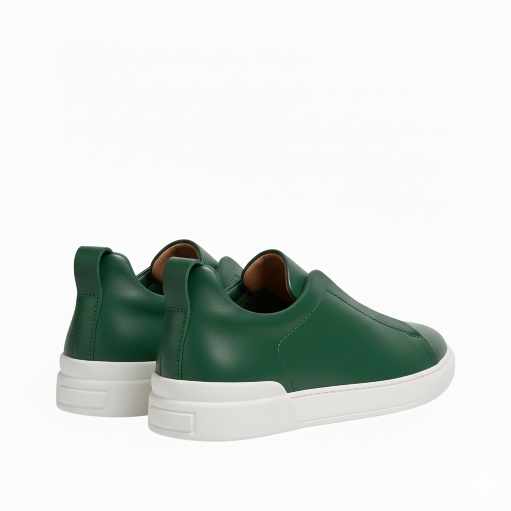 Luxury Edition Triple Stitch Leather Burgundy Sneaker for Men s