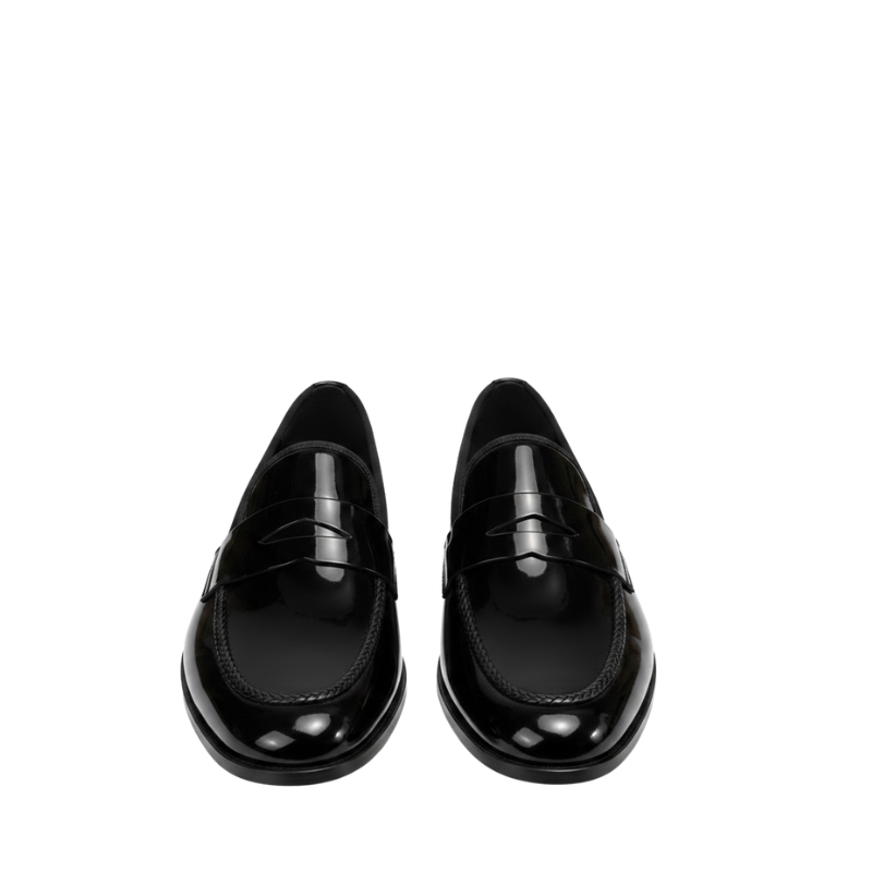 Gloss Noir Braided Luxury Patent Loafer