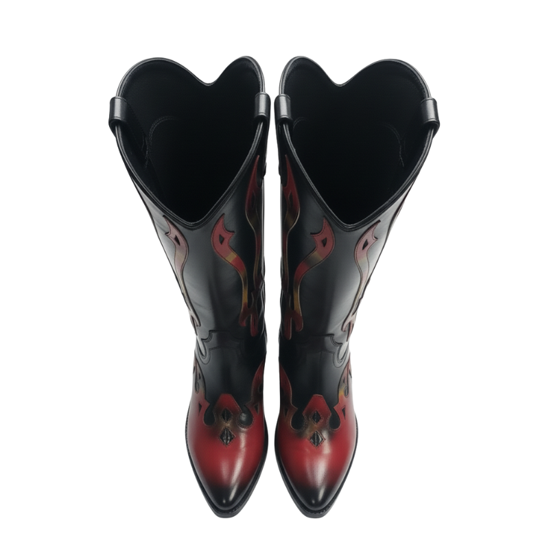 Italian Inferno Crest Handpainted Cowboy Boots