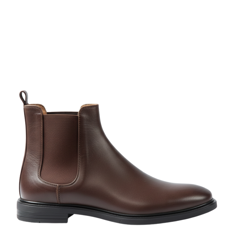 Mens Polished Leather Chelsea Boots