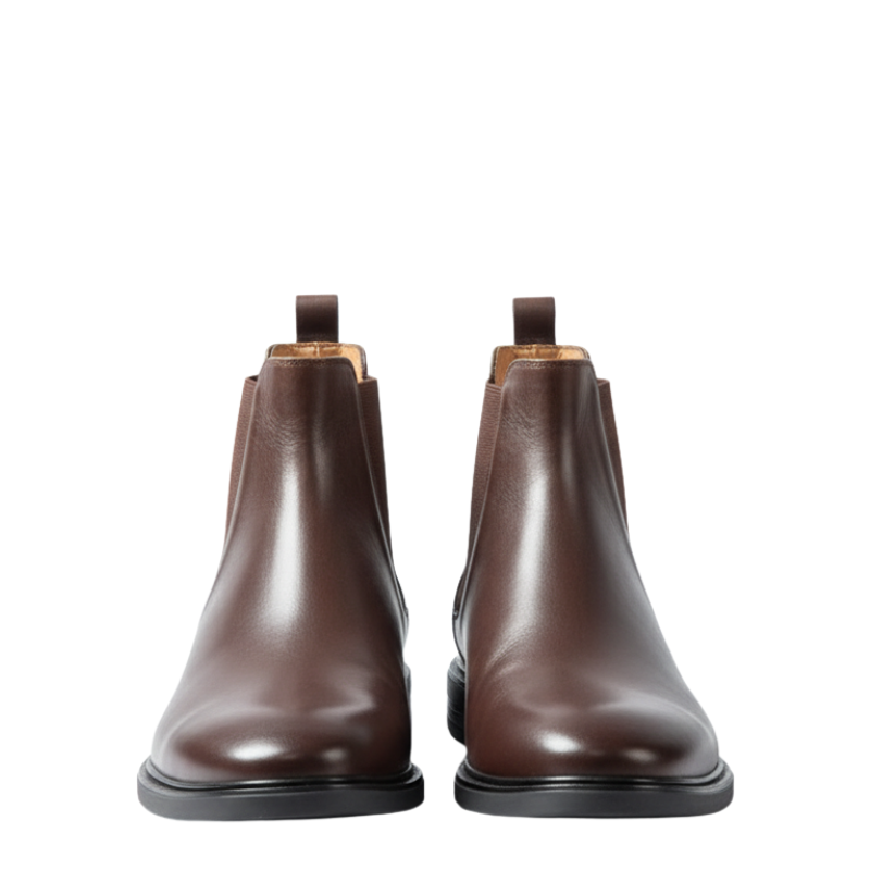 Mens Polished Leather Chelsea Boots