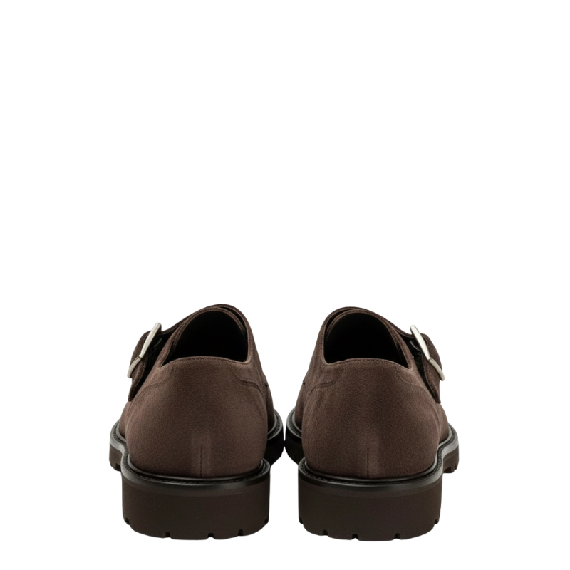Mens suede single Monk Strap Buckle Shoes