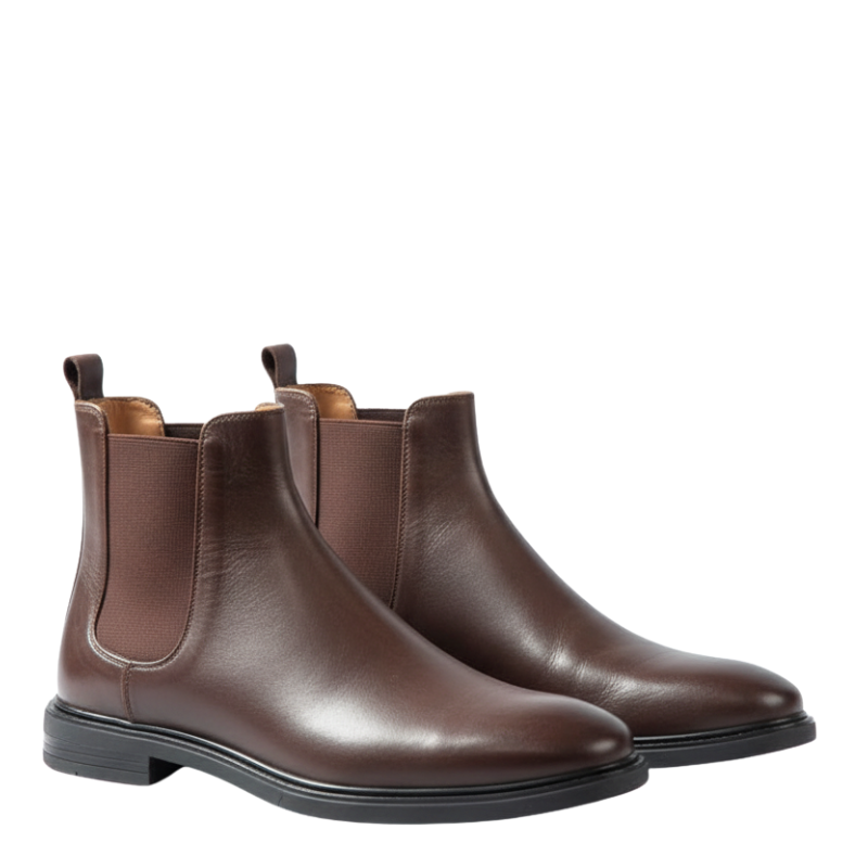 Mens Polished Leather Chelsea Boots