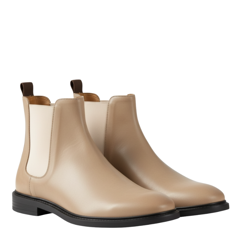 Mens Polished Leather Chelsea Boots
