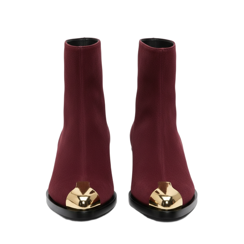 Punk Suede Golden Toe Boots