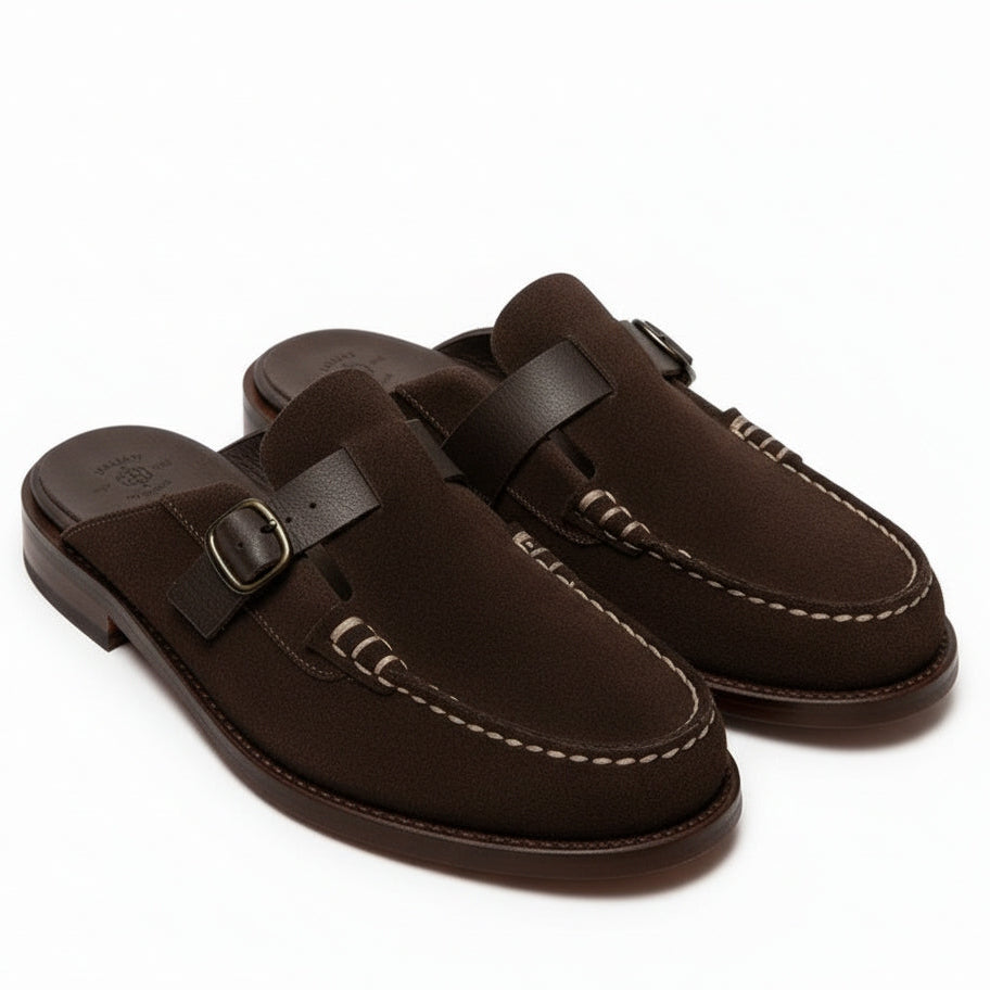 Men s Dark Buckle strap Mule