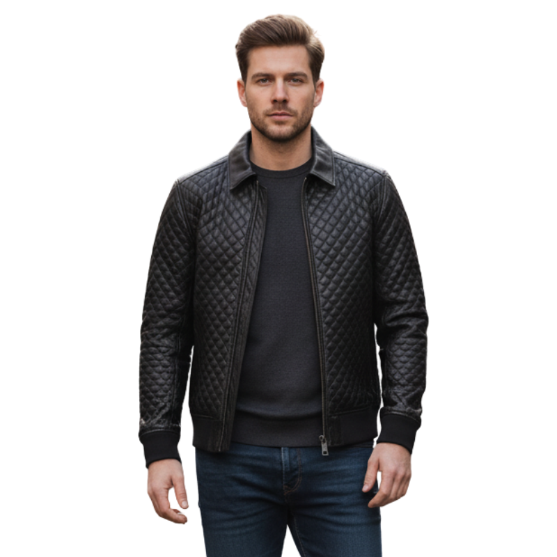 Men s Diamond Forge Luxe Quilted Leather Jacket