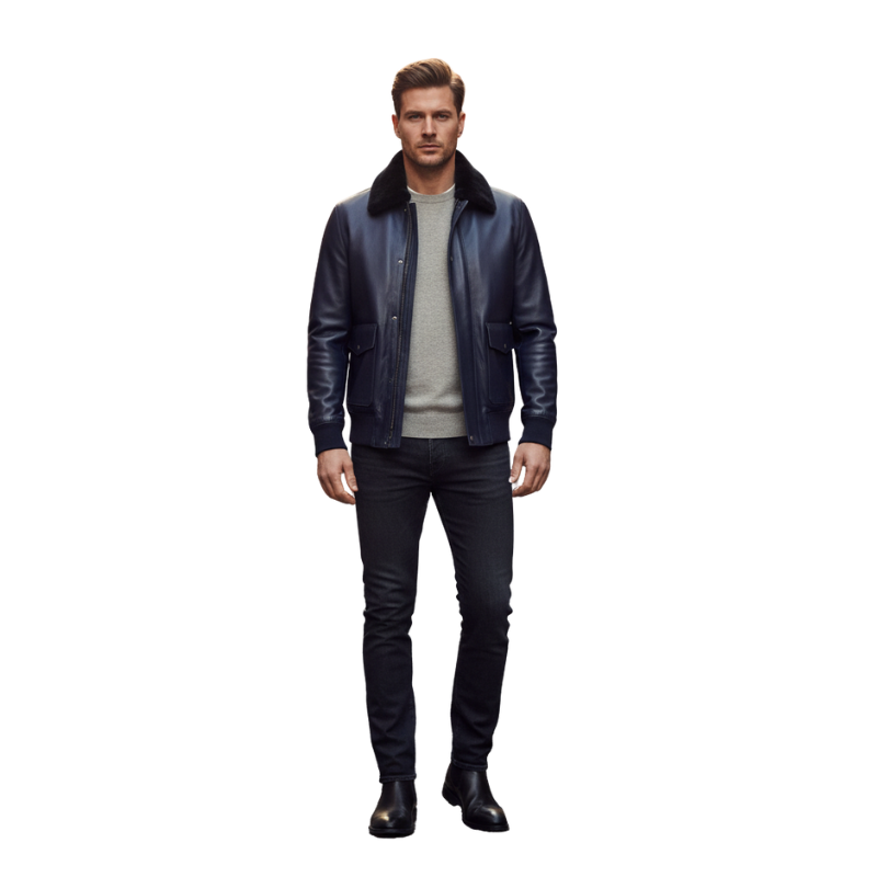 Regent Luxe Fur-Collar Leather Jacket
