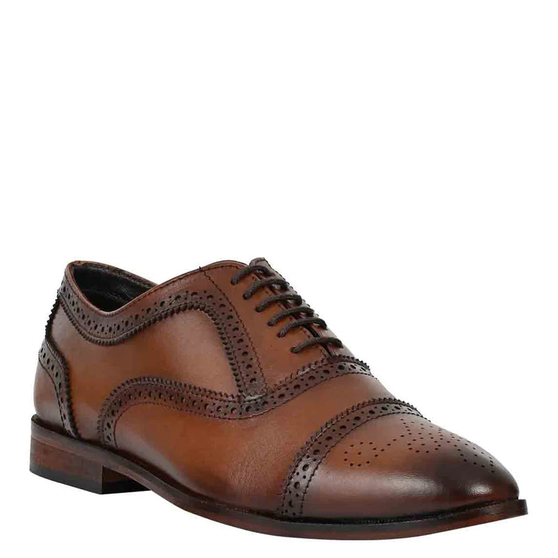 Polished Solid Leather Formal Oxford Shoe