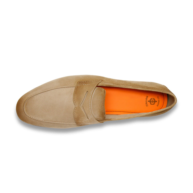 Men Nes Gray Suede Penny Loafers N Classic Slip On