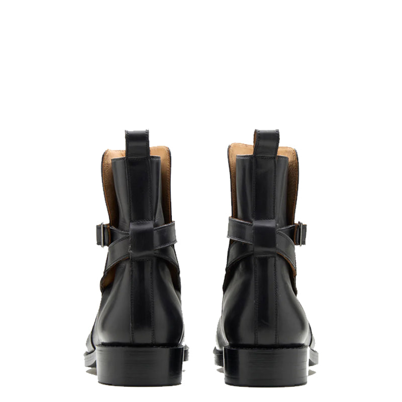 Luxury Stylish Jodhpur Black Boot With Side Buckle