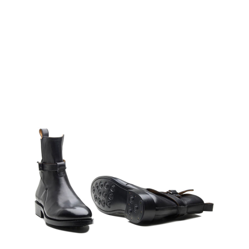 Premium Leather Jodhpur Black Boot With Side Buckle