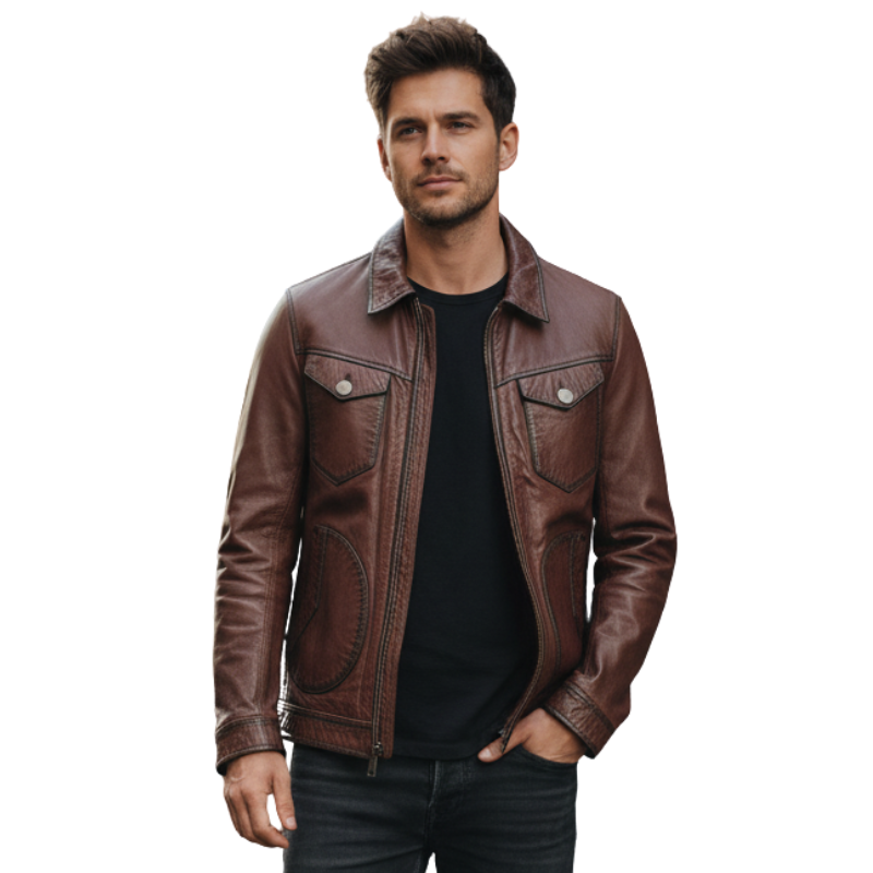 Italian Midnight Retro Utility Rider Jacket