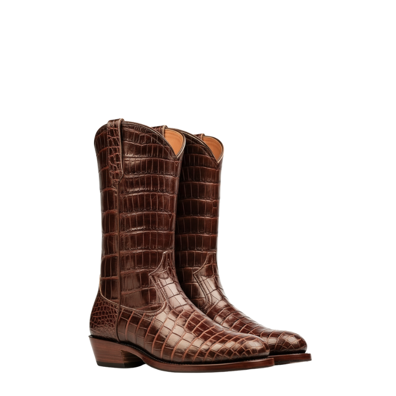 Croc Embossed Western Cowboy Boots