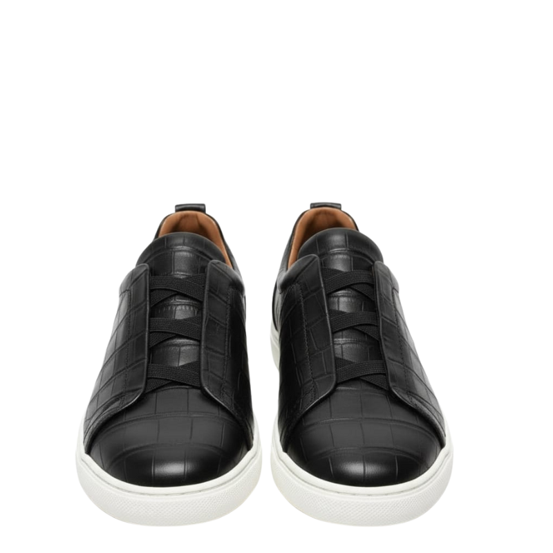 Croc Embossed Italian Luxe Slip On Sneakers