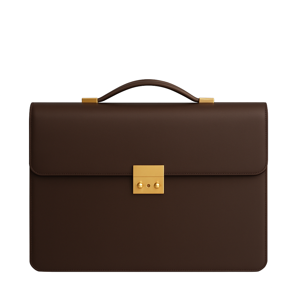 Men's Double Compartment Classy Tan  Briefcase